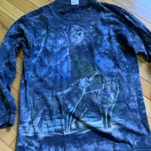 Wolf Long sleeve Tie Dye Nature wear Medium